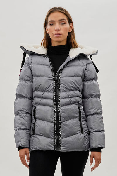 Canada Weather Gear Zip Off Sleeve Bomber Jacket - Grey - Womens Bomber Jackets - Fairweather