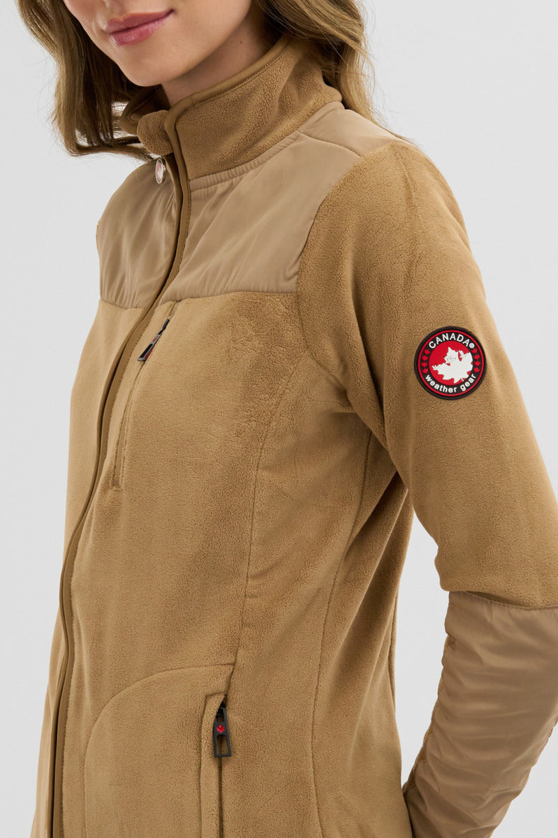 Canada Weather Gear Fleece Lightweight Jacket - Beige - Womens Lightweight Jackets - Fairweather