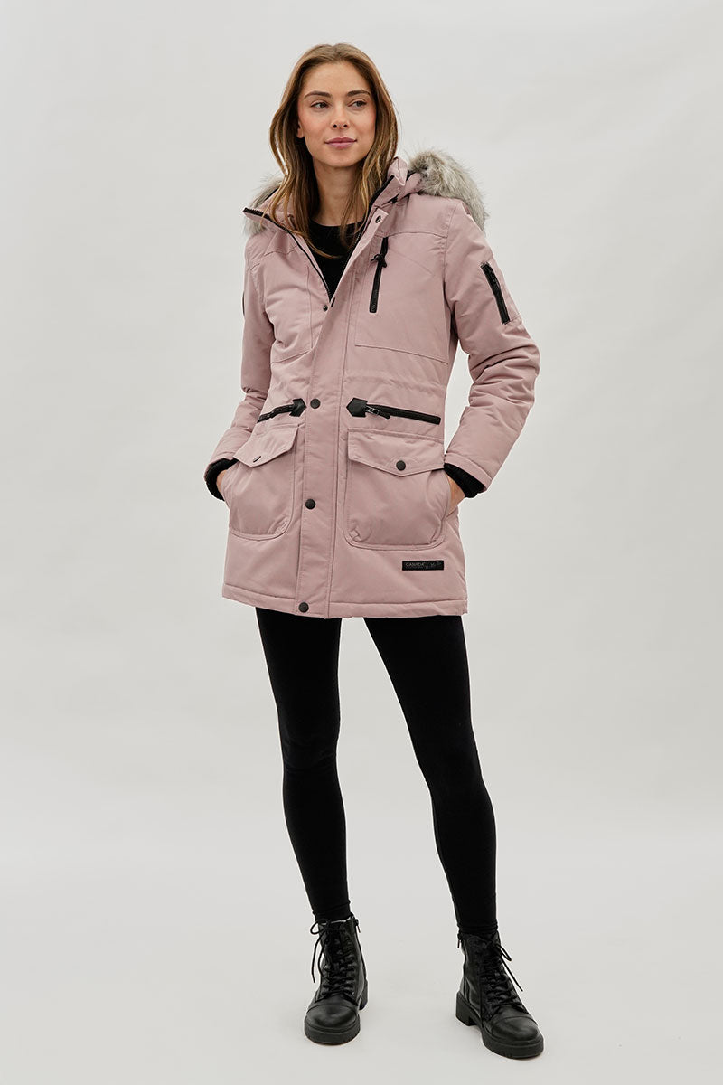 Parka doublée en fausse fourrure Canada Weather Gear - Rose