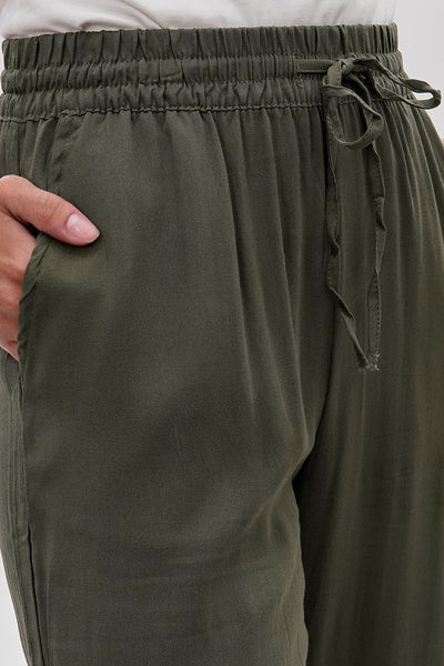 International INC Company Cropped Tie Waist Pants - Olive - Womens Pants - Fairweather