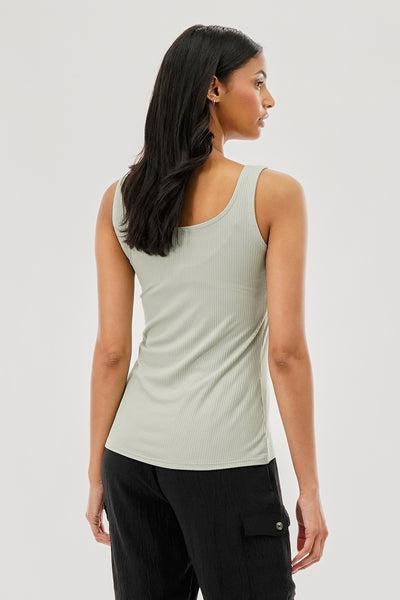 Costa Blanca Ribbed Quarter Zip Tank Top - Mint - Womens Tees & Tank Tops - Fairweather