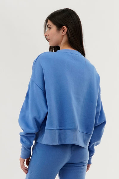 Fahrenheit Drop Shoulder Crewneck Sweatshirt - Blue - Womens Hoodies & Sweatshirts - Fairweather
