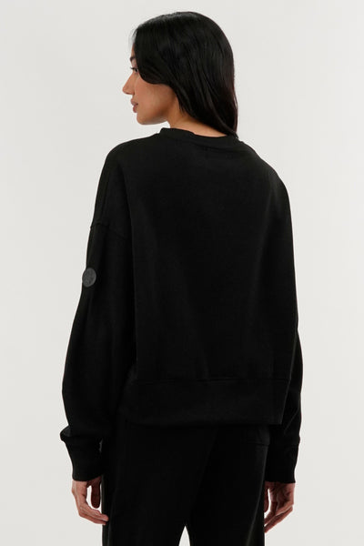 Fahrenheit Drop Shoulder Crewneck Sweatshirt - Black - Womens Hoodies & Sweatshirts - Fairweather