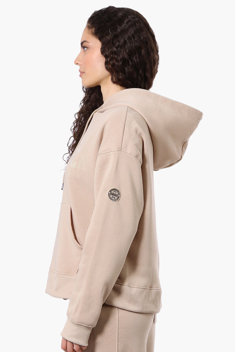 Fahrenheit Oversized Whistler Print Hoodie - Beige - Womens Hoodies & Sweatshirts - Fairweather