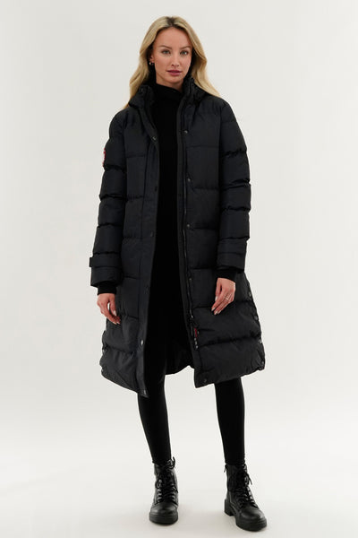 Canada Weather Gear Quilted Maxi Parka Jacket - Navy - Womens Parka Jackets - Fairweather