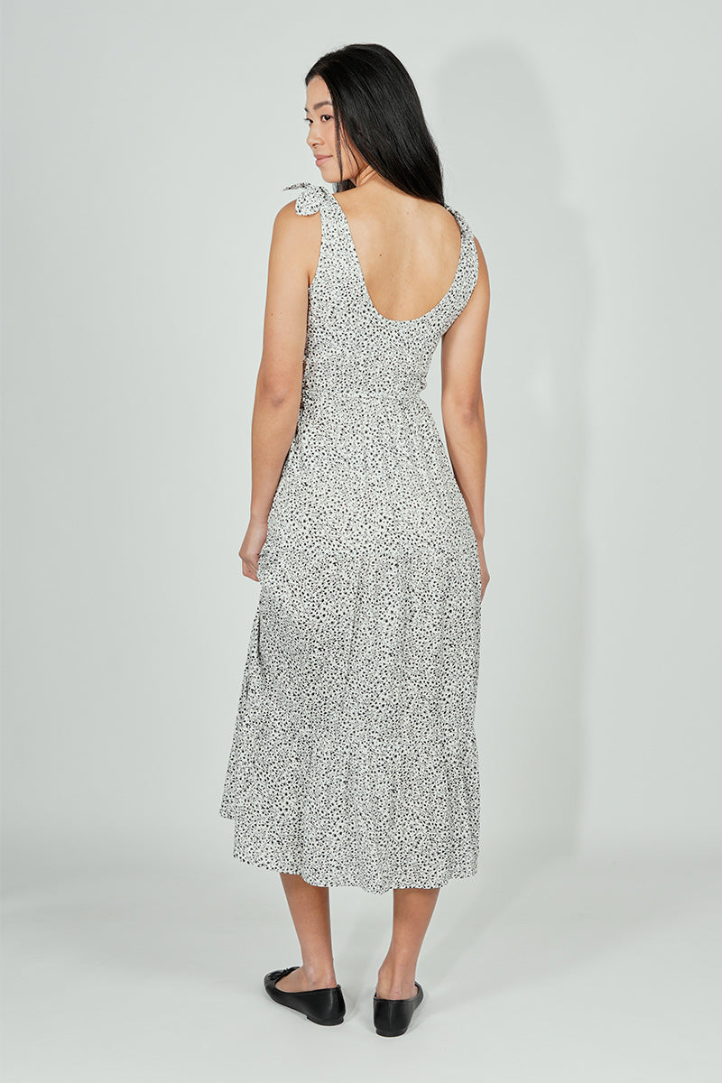 Limite Floral Tiered Shoulder Tie Maxi Dress - White - Womens Maxi Dresses - Fairweather