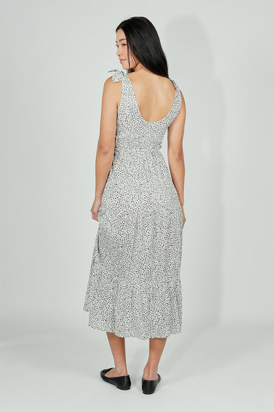 Limite Floral Tiered Shoulder Tie Maxi Dress - White - Womens Maxi Dresses - Fairweather
