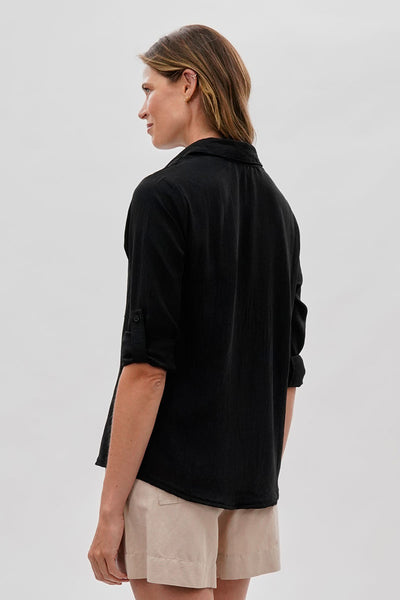 Stylexchange Vintage Classic Button Down Shirt - Black - Womens Shirts & Blouses - Fairweather
