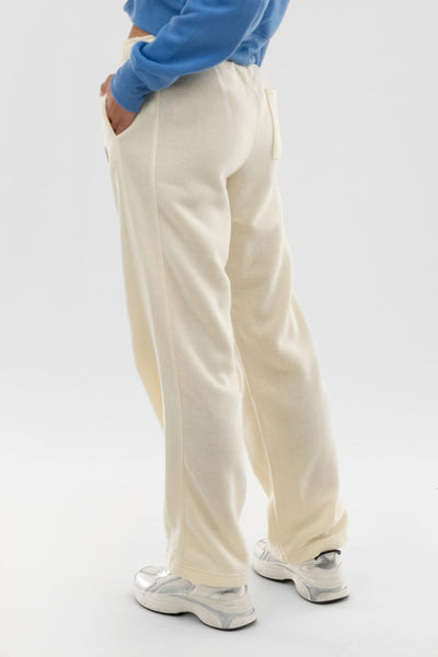 Fahrenheit Wide Leg Fleece Sweatpants - Cream - Womens Joggers & Sweatpants - Fairweather