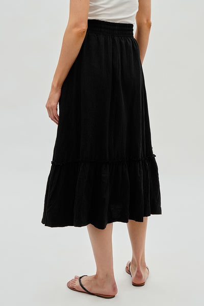 Runaway Bay Tiered Cinched Skirt - Black - Womens Skirts - Fairweather