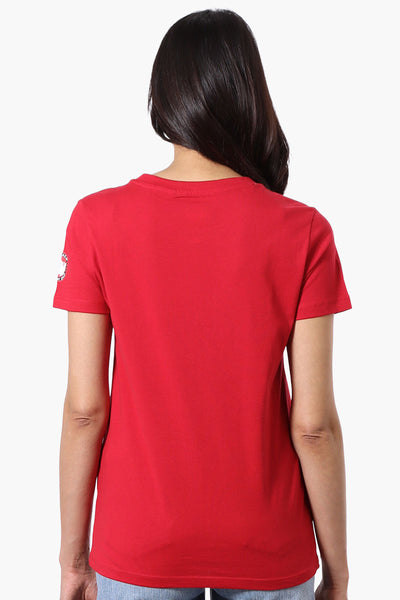 Canada Weather Gear Chest Logo Print Tee - Red - Womens Tees & Tank Tops - Fairweather