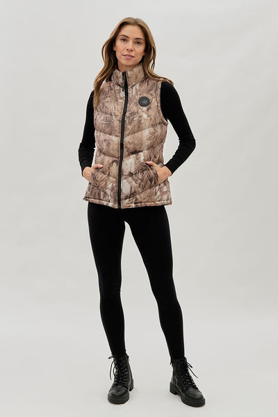 Gilet matelassé à imprimé camouflage et chevrons Canada Weather Gear - Marron