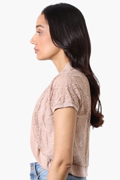 Impress Open Lace Shrug Cardigan - Beige - Womens Cardigans - Fairweather