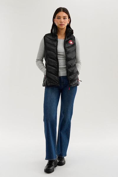 Canada Weather Gear Chevron Bubble Vest - Black - Womens Vests - Fairweather