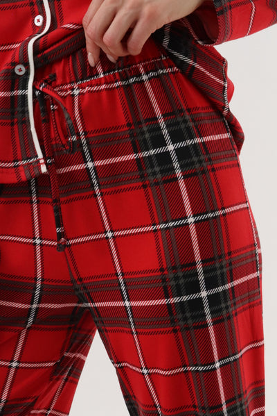 Canada Weather Gear Wide Leg Plaid Pajama Pants - Red - Womens Pajamas - Fairweather