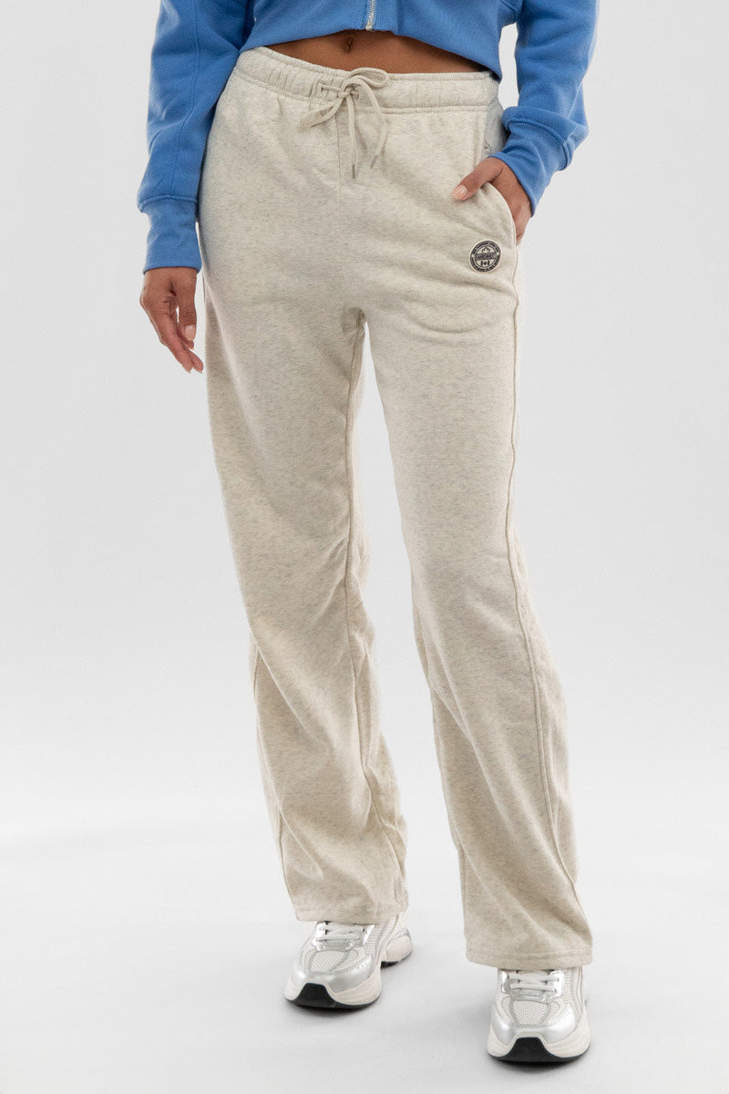 Fahrenheit Wide Leg Fleece Sweatpants - Beige - Womens Joggers & Sweatpants - Fairweather