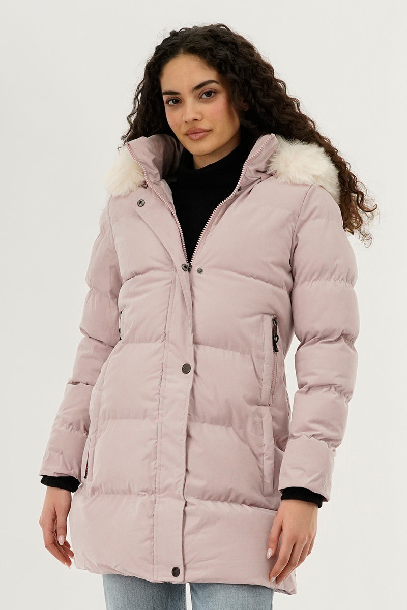 Canada Weather Gear Hip Length Parka Jacket - Pink - Womens Parka Jackets - Fairweather