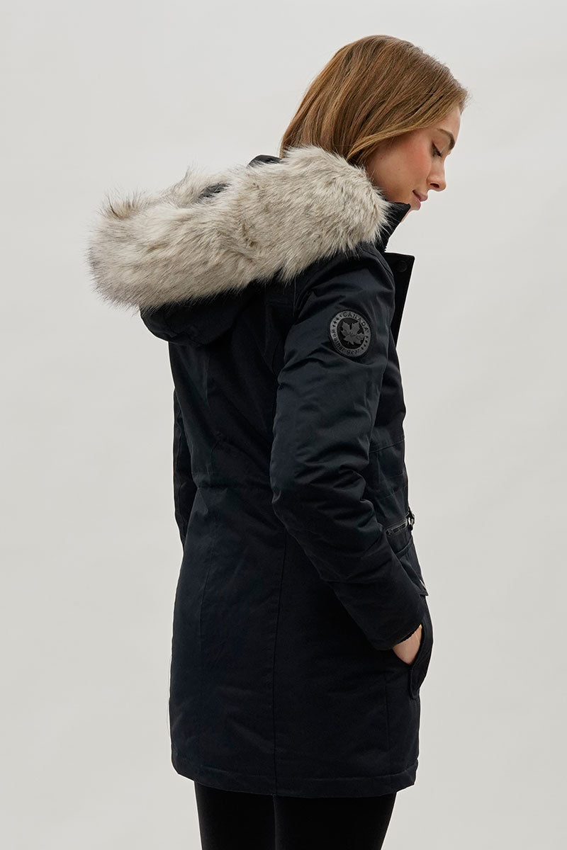 Parka doublée en fausse fourrure Canada Weather Gear - Bleu marine