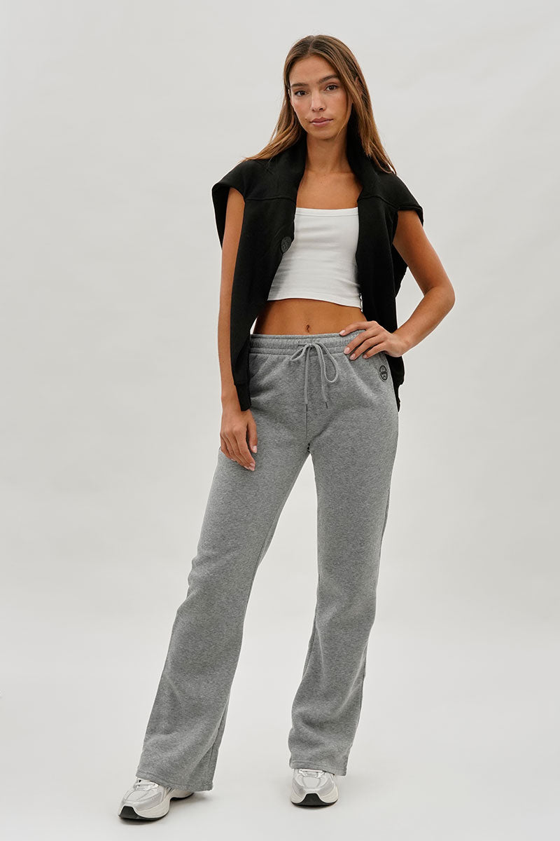 Pantalon de survêtement Fahrenheit à jambe large et cordon de serrage - Gris