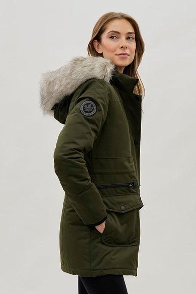 Parka doublée en fausse fourrure Canada Weather Gear - Olive