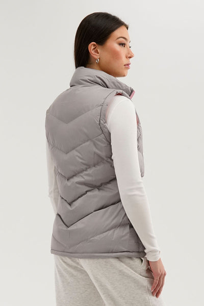 Canada Weather Gear Chevron Puffer Vest - Grey - Womens Vests - Fairweather