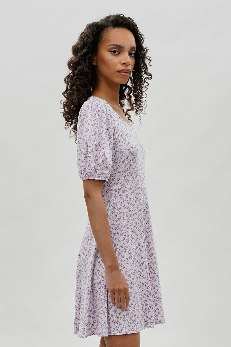 Floral Square Neck Day Dress