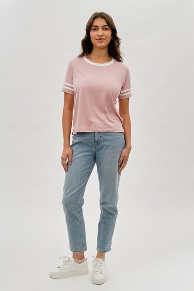 Stylexchange Vintage Striped Ringer Tee - Pink - Womens Tees & Tank Tops - Fairweather