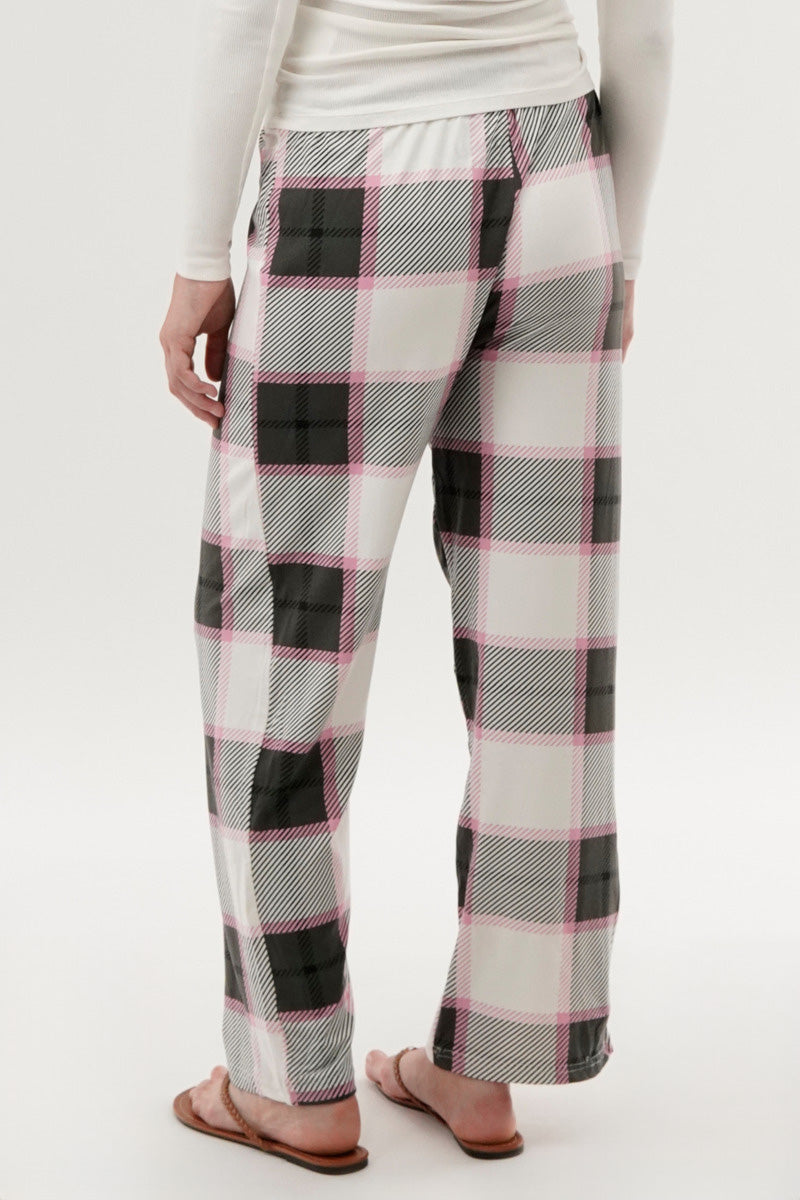 Canada Weather Gear Plaid Wide Leg Pajama Pants - White - Womens Pajamas - Fairweather
