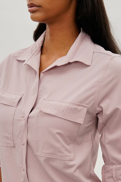 Canada Weather Gear Button Up Ripstop Utility Shirt - Pink - Womens Shirts & Blouses - Fairweather