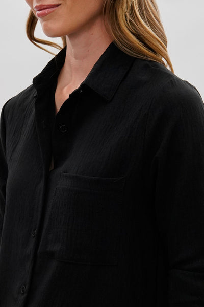 Stylexchange Vintage Classic Button Down Shirt - Black - Womens Shirts & Blouses - Fairweather