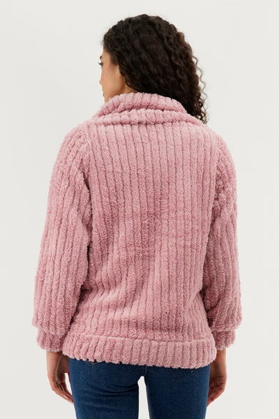 Veste légère zippée en peluche Fahrenheit - Rose