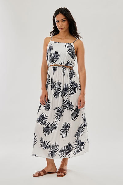 International INC Company Printed Square Neck Maxi Dress - White - Womens Maxi Dresses - Fairweather
