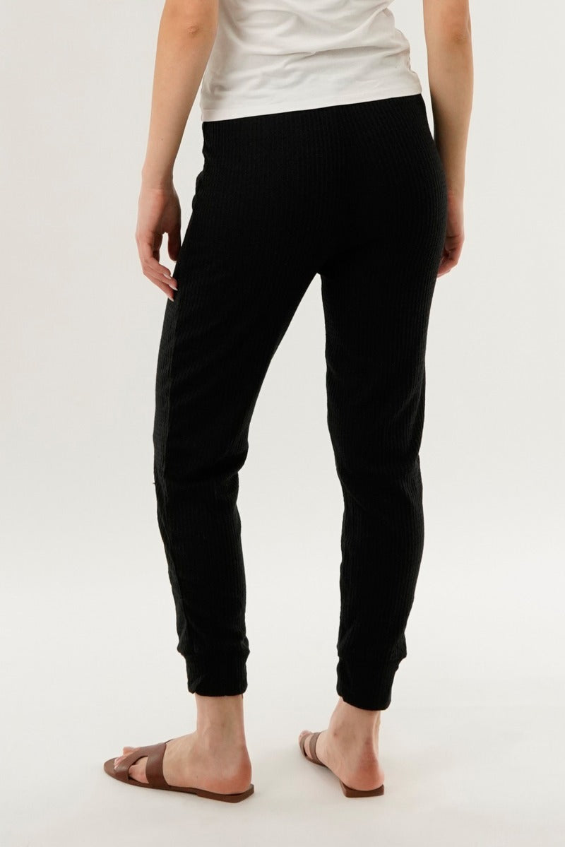International INC Company Waffle Knit Joggers - Black - Womens Joggers & Sweatpants - Fairweather