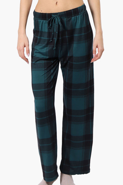 Canada Weather Gear Plaid Wide Leg Pajama Bottoms - Teal - Womens Pajamas - Fairweather