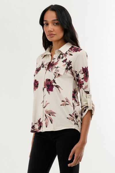 International INC Company Floral Button Down Shirt - Beige - Womens Shirts & Blouses - Fairweather
