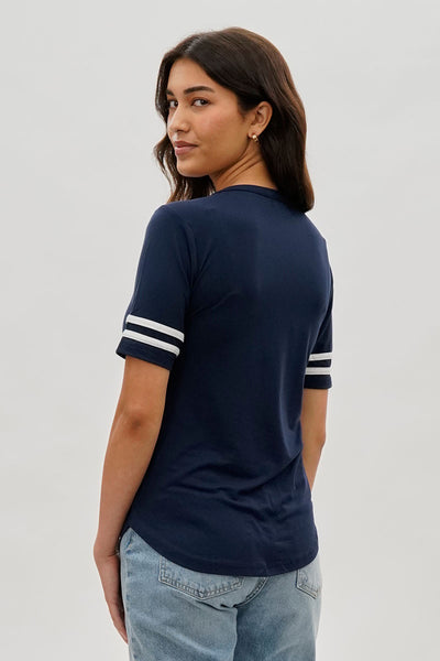 Stylexchange Vintage Striped Varsity Tee - Navy - Womens Tees & Tank Tops - Fairweather
