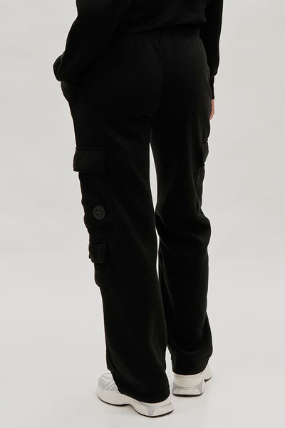 Fahrenheit Tie Waist Cargo Sweatpants - Black - Womens Joggers & Sweatpants - Fairweather