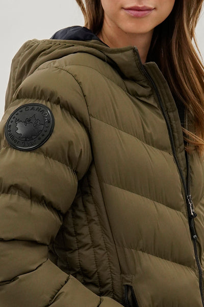 Blouson aviateur matelassé à chevrons Canada Weather Gear – Olive