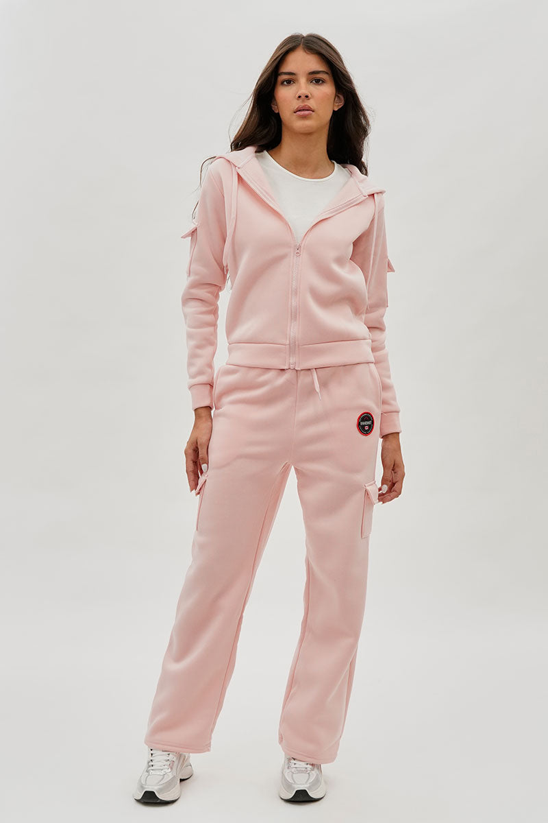 Fahrenheit Wide Leg Cargo Sweatpants - Blush - Womens Joggers & Sweatpants - Fairweather