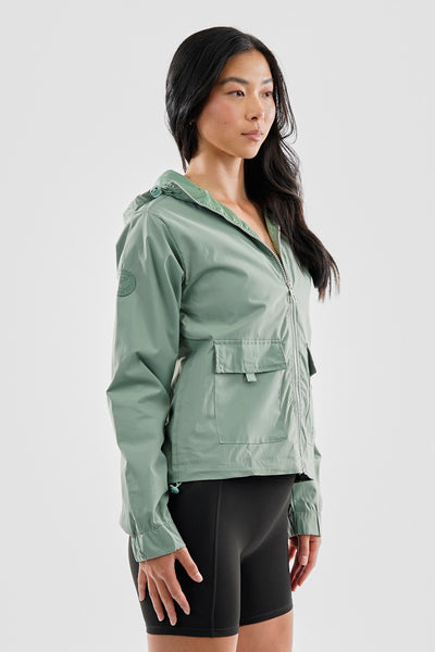 Canada Weather Gear Cropped Coated Microfibre Lightweight Jacket - Olive - Womens Lightweight Jackets - Fairweather