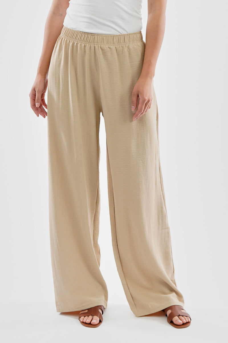 Stylexchange Vintage Solid Basic Palazzo Pants - Cream - Womens Pants - Fairweather