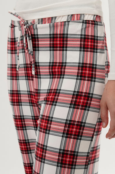 Canada Weather Gear Plaid Wide Leg Pajama Pants - White - Womens Pajamas - Fairweather