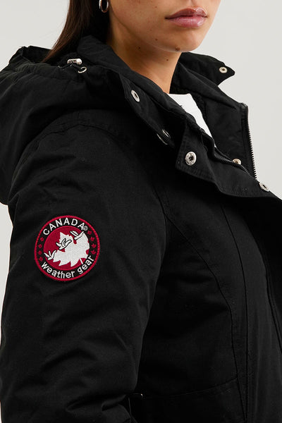 Canada Weather Gear Sherpa Lined Parka Jacket - Black - Womens Parka Jackets - Fairweather