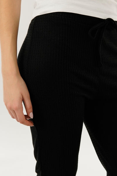 International INC Company Waffle Knit Joggers - Black - Womens Joggers & Sweatpants - Fairweather
