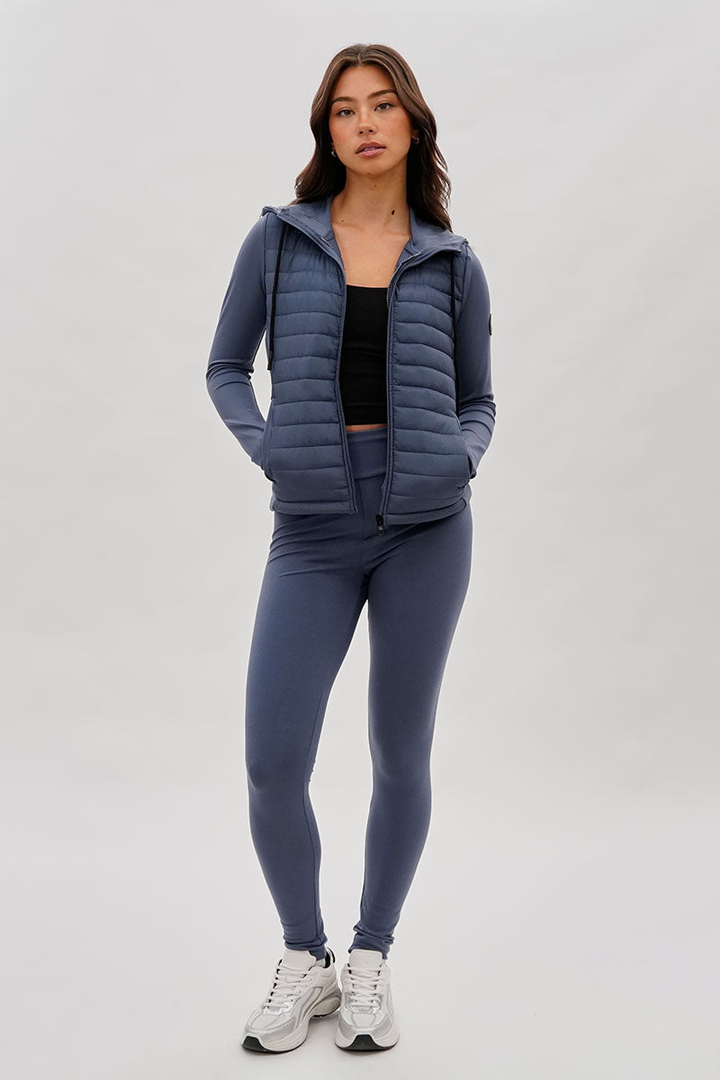 Super Triple Goose High Waisted Active Leggins - Grey - Womens Leggings - Fairweather