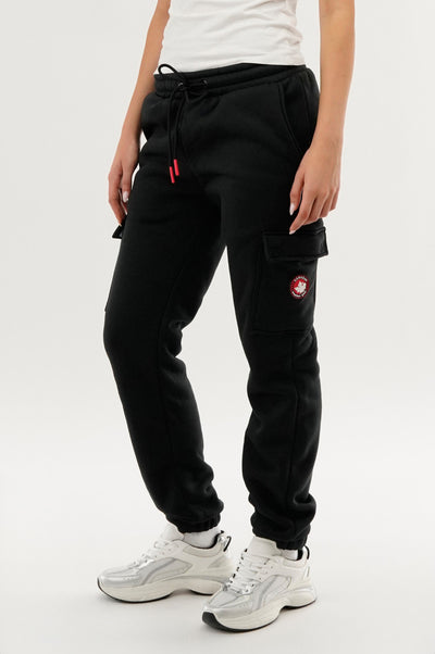 Canada Weather Gear Fleece Cargo Joggers - Black - Womens Joggers & Sweatpants - Fairweather