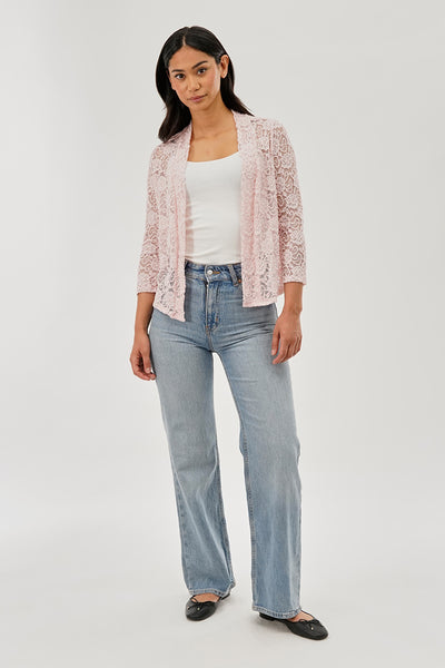 Costa Blanca Floral Lace Shrug Cardigan - Pink - Womens Cardigans - Fairweather