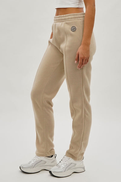 Fahrenheit Fleece Straight Leg Jogger Sweatpants - Beige - Womens Joggers & Sweatpants - Fairweather
