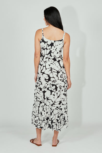 International INC Company Floral Tiered Maxi Dress - Black - Womens Maxi Dresses - Fairweather