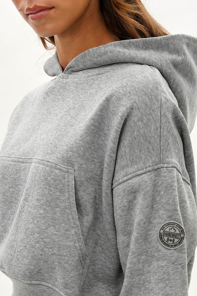 Fahrenheit Cropped Drop Shoulder Hoodie - Grey - Womens Hoodies & Sweatshirts - Fairweather